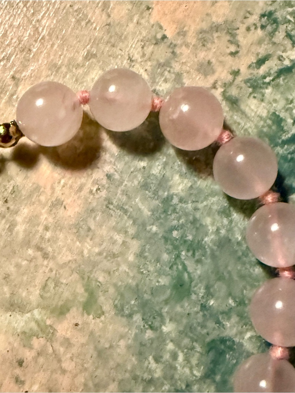 Vintage Genuine Rose Quartz Beaded Vintage Necklace - Picture 7 of 12